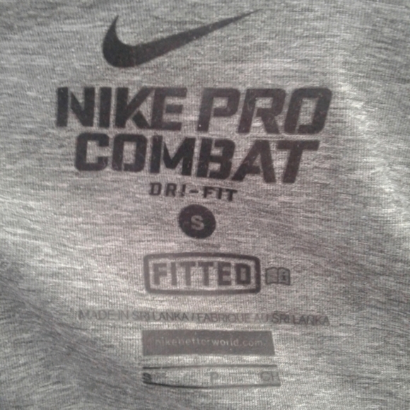 Nike Pro Combat Dri-Fit Fitted Men's S small Gray Sleeveless Shirt 269608-021 - Picture 3 of 4